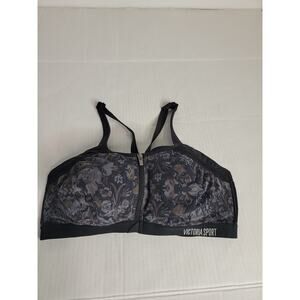 Victorias Secret Sport Bra SZ 38 DD knockout Underwire Front Closure Black Gray